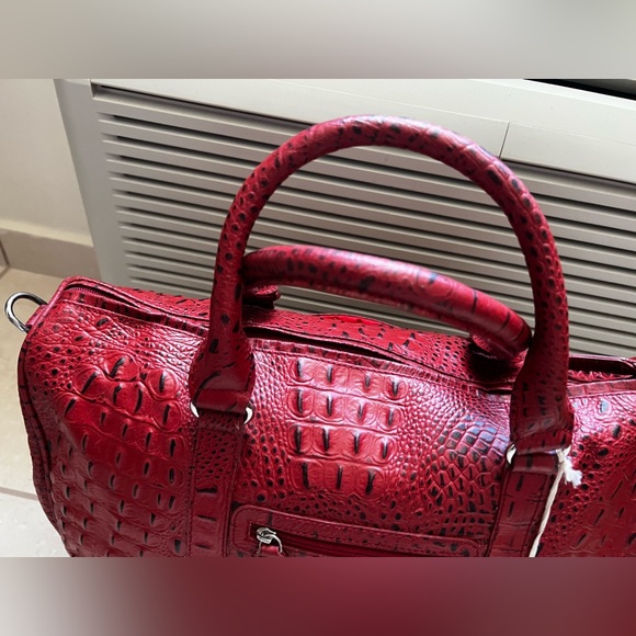 New Cleo and Patek Red Ostrich Tote Bag - Picture 5 of 15
